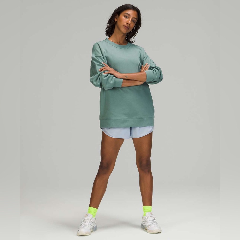 NWT Lululemon perfectly oversized crew, tidewater teal, size 2